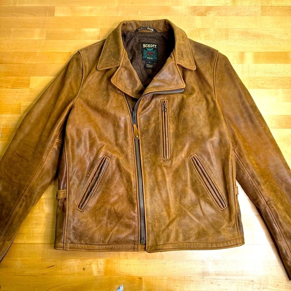 Schott Men’s Leather Jacket Large - Picture 1 of 12